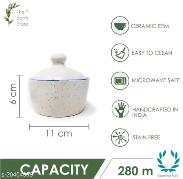 Handcrafted White Blue Marble Ceramic Butter Pot with Lid - Butter Pot